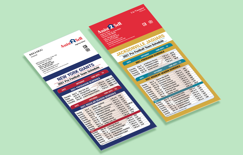 Assist2Sell Real Estate Business Card Magnetic Schedules Without Photo - Assist2Sell Real Estate  personalized magnetic football schedules | BestPrintBuy.com