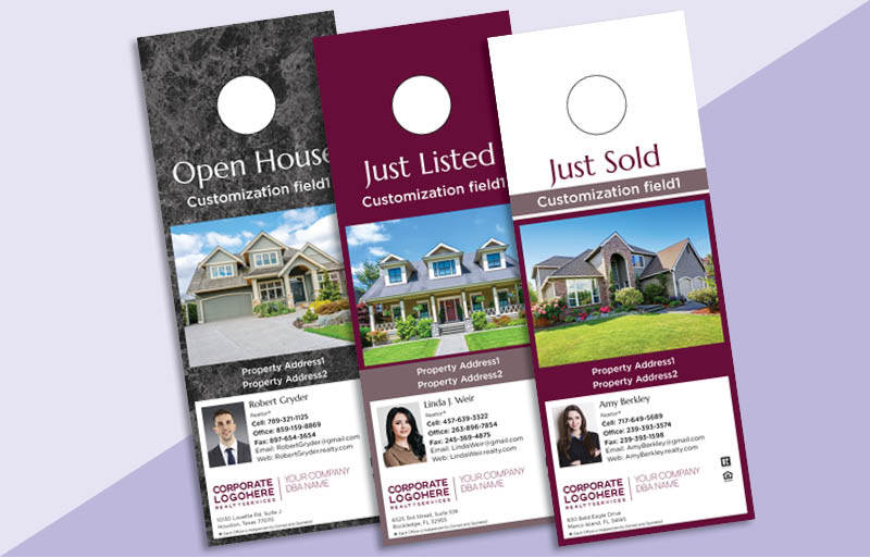 Berkshire Hathaway One-Sided Door Hangers: Property Marketing - Berkshire Hathaway  Gloss Door Knockers for Realtors | BestPrintBuy.com