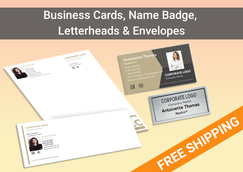 Century 21 Real Estate Bronze Agent Package - personalized business cards, letterhead, envelopes and note cards | BestPrintBuy.com