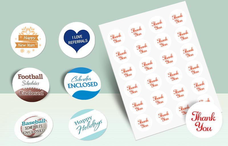 Coldwell Banker Real Estate Circle Shaped Stickers - Coldwell Banker stickers with messages for envelopes | BestPrintBuy.com