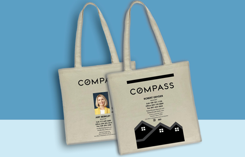 Compass Real Estate Tote Bags -promotional products | BestPrintBuy.com
