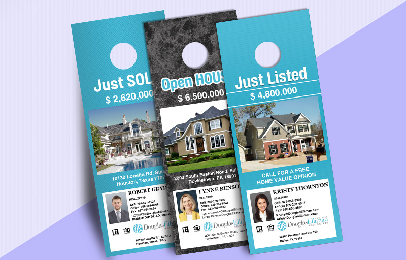 Douglas Elliman One-Sided Door Hangers: Property Marketing - Douglas Elliman  Gloss Door Knockers for Realtors | BestPrintBuy.com