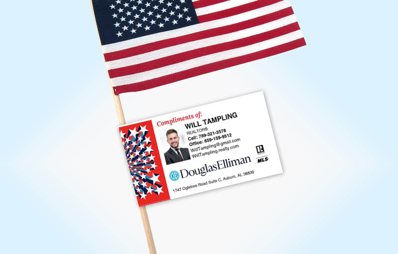 Douglas Elliman American Flag Label Riders | BestPrintBuy.com