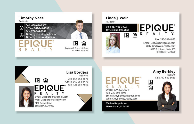 Epique Realty Real Estate Business Card Magnets - magnets with photo and contact info | BestPrintBuy.com