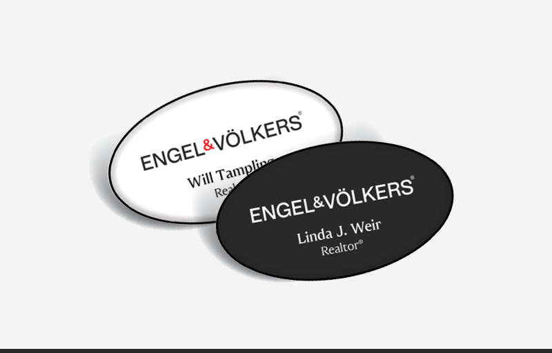 Engel Volkers Real Estate Domed Oval Name Badge | BestPrintBuy.com