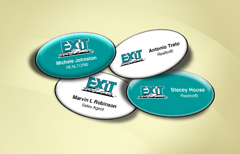 Exit Realty Real Estate Domed Oval Name Badge | BestPrintBuy.com