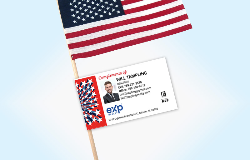 eXp Realty Real Estate American Flag Label Riders | BestPrintBuy.com
