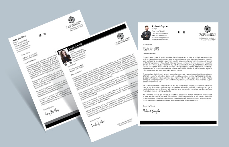 1st Class Real Estate Letterheads - Custom Letterhead Stationery for Realtors | BestPrintBuy.com