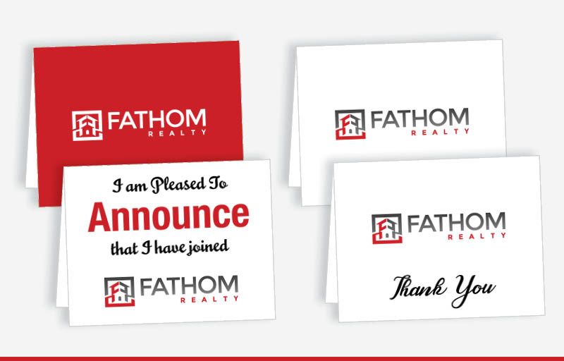 Fathom Realty Real Estate Blank Folded Note Cards -  stationery | BestPrintBuy.com