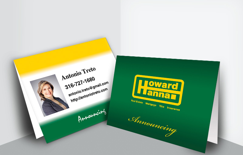 Howard Hanna Real Estate Folded Note Cards - Howard Hanna announcing note card stationery | BestPrintBuy.com