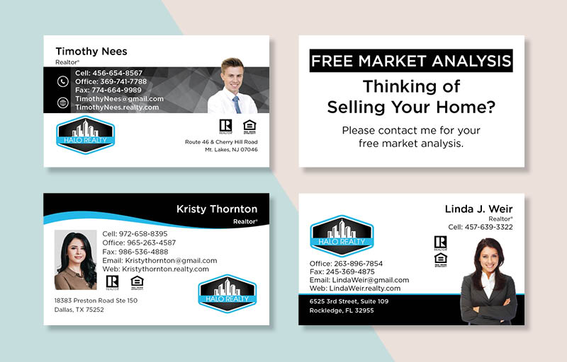 Halo Realty Real Estate Business Card Magnets - magnets with photo and contact info | BestPrintBuy.com