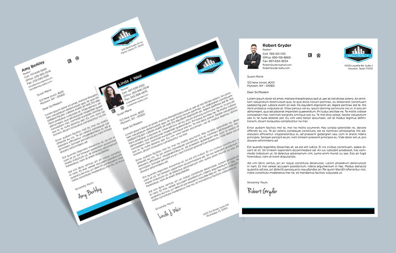 Halo Realty Real Estate Letterheads - Custom Letterhead Stationery for Realtors | BestPrintBuy.com