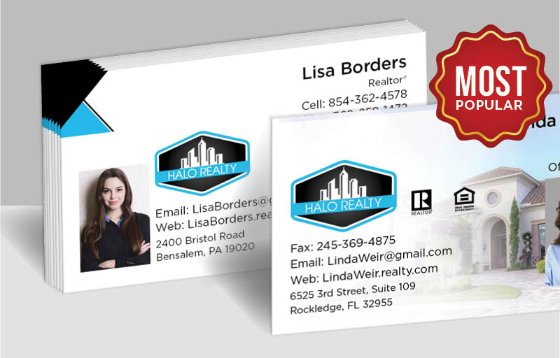 Halo Realty Real Estate Standard Business Cards - Standard & Rounded Corner Business Cards for Realtors | BestPrintBuy.com