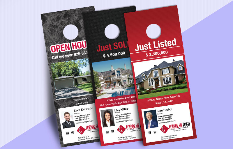 HomeSmart Real Estate One-Sided Door Hangers: Property Marketing - HomeSmart Real Estate  Gloss Door Knockers for Realtors | BestPrintBuy.com