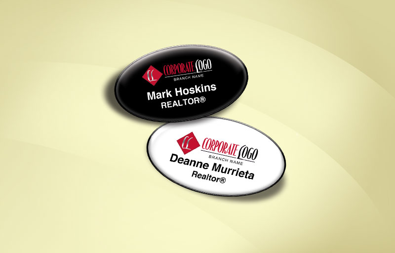 Home Smart Real Estate Domed Oval Name Badge | BestPrintBuy.com