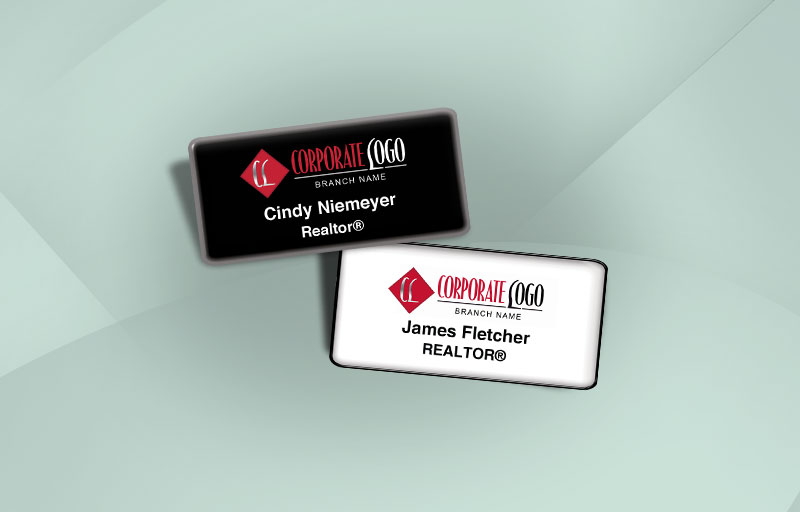 Home Smart Real Estate Domed Rectangle Name Badge | BestPrintBuy.com