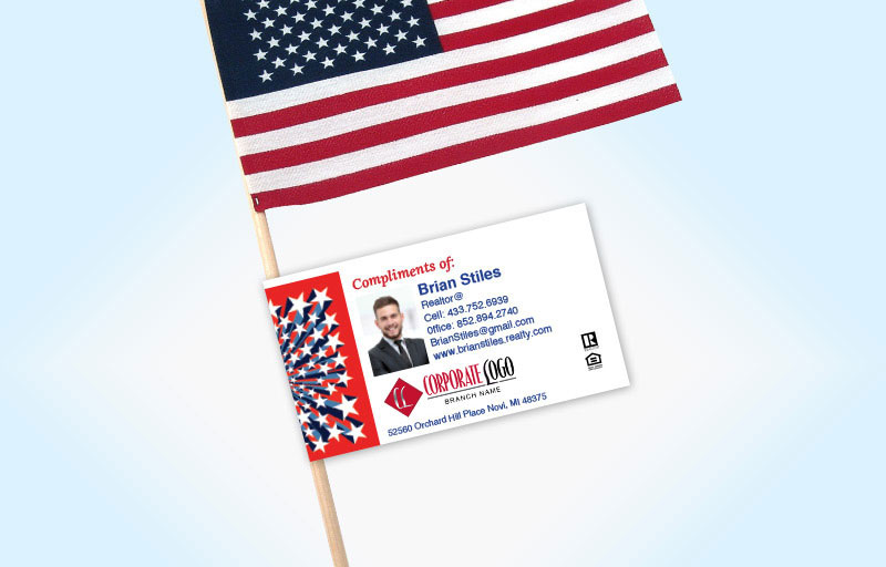Home Smart Real Estate American Flag Label Riders | BestPrintBuy.com