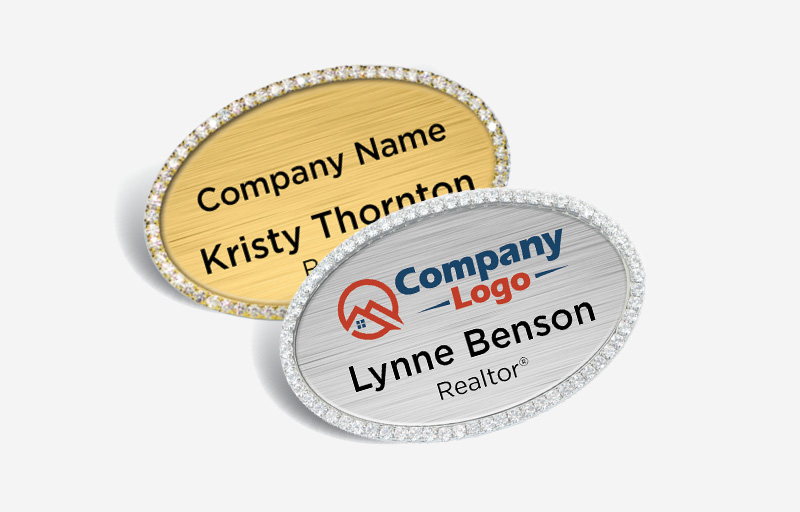 Independent Realtor Real Estate Bling Oval Name Badge | BestPrintBuy.com