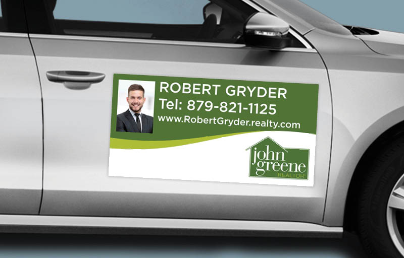 John Greene Realtor Real Estate 12 x 24 with Photo Car Magnets - Custom car magnets for realtors | BestPrintBuy.com