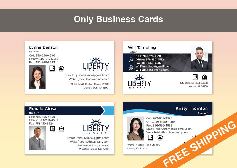 Liberty Realty Real Estate Gold Agent Package - Liberty Realty approved vendor personalized business cards, letterhead, envelopes and note cards | BestPrintBuy.com