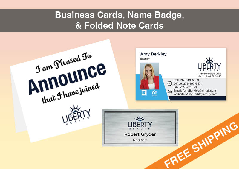 Liberty Realty Real Estate BC Agent Package - Liberty Realty approved vendor personalized business cards| BestPrintBuy.com