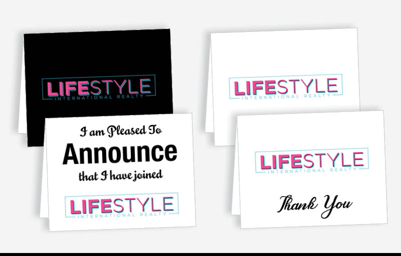 LIFESTYLE International Realty Real Estate Blank Folded Note Cards -  stationery | BestPrintBuy.com