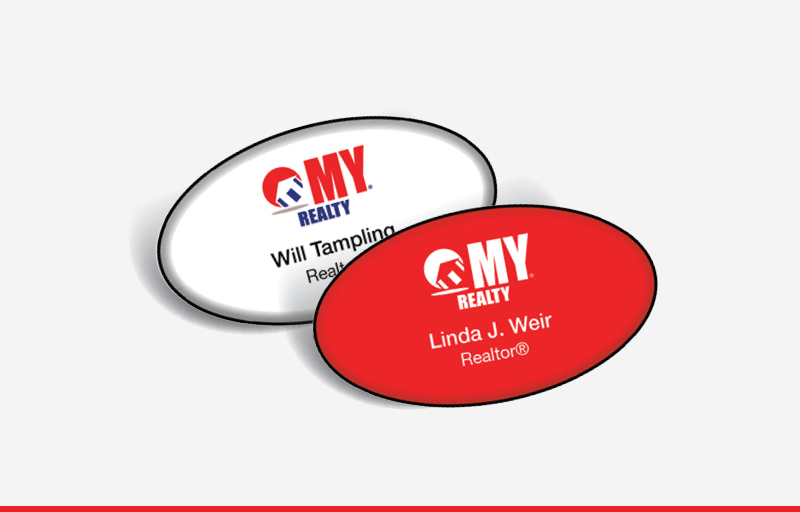 My Realty Real Estate Domed Oval Name Badge | BestPrintBuy.com