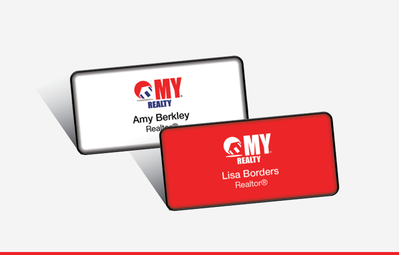 My Realty Real Estate Domed Rectangle Name Badge | BestPrintBuy.com