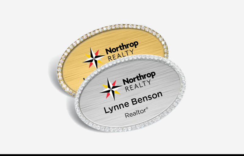 Northrop Realty Real Estate Bling Oval Name Badge | BestPrintBuy.com