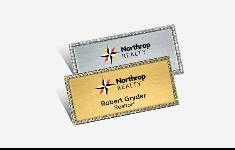 Northrop Realty Real Estate Bling Rectangle Name Badge | BestPrintBuy.com
