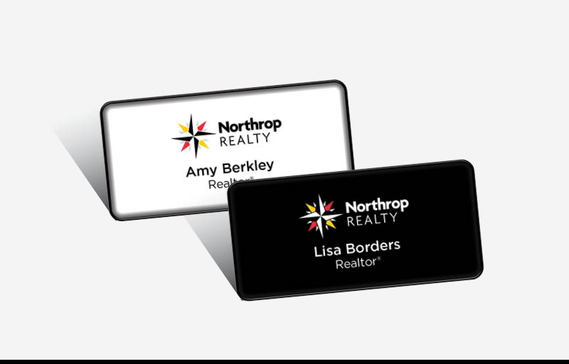 Northrop Realty Real Estate Domed Rectangle Name Badge | BestPrintBuy.com