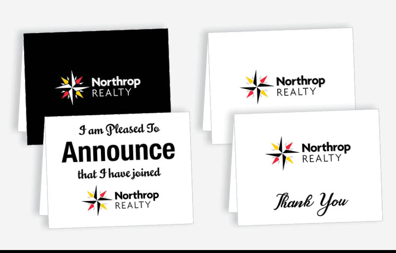Northrop Realty Real Estate Blank Folded Note Cards -  stationery | BestPrintBuy.com