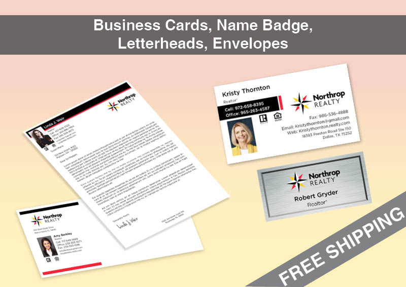 Northrop Realty Real Estate Bronze Agent Package - Northrop Realty approved vendor personalized business cards, letterhead, envelopes and note cards | BestPrintBuy.com