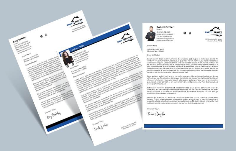 Only 1 Realty Group Real Estate Letterheads - Custom Letterhead Stationery for Realtors | BestPrintBuy.com