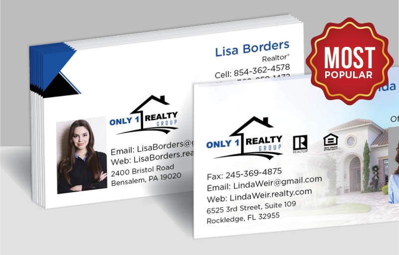 Only 1 Realty Group Real Estate Standard Business Cards - Standard & Rounded Corner Business Cards for Realtors | BestPrintBuy.com
