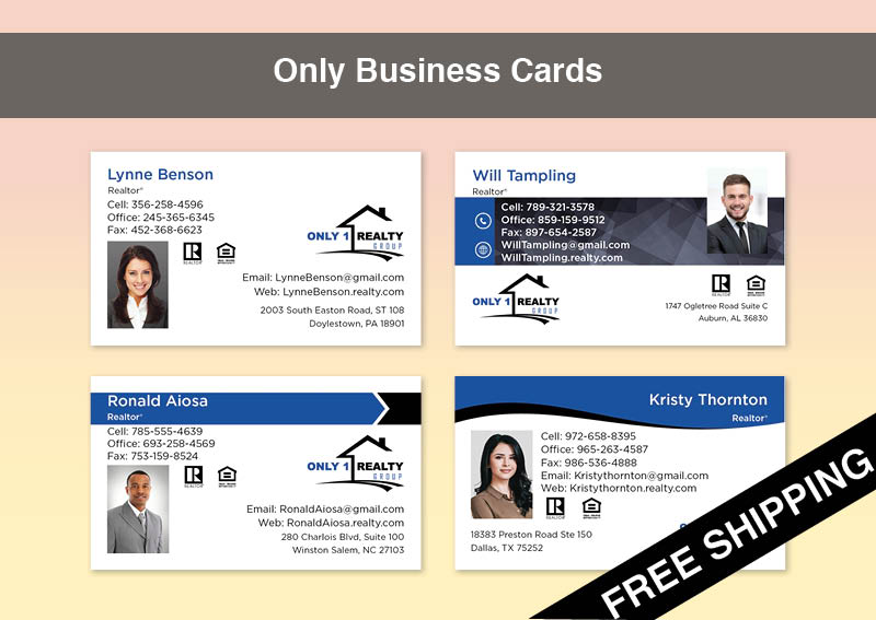 Only 1 Realty Group Real Estate Gold Agent Package - Only 1 Realty Group approved vendor personalized business cards, letterhead, envelopes and note cards | BestPrintBuy.com