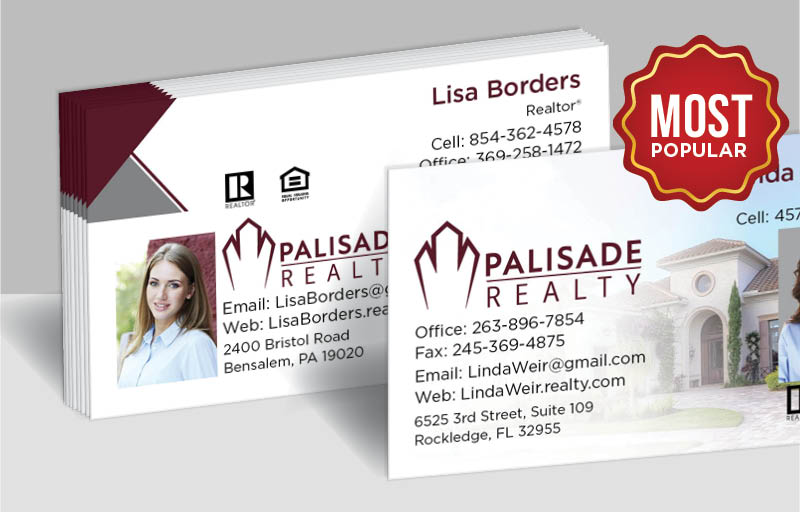 Palisade Realty Real Estate Standard Business Cards - Standard & Rounded Corner Business Cards for Realtors | BestPrintBuy.com