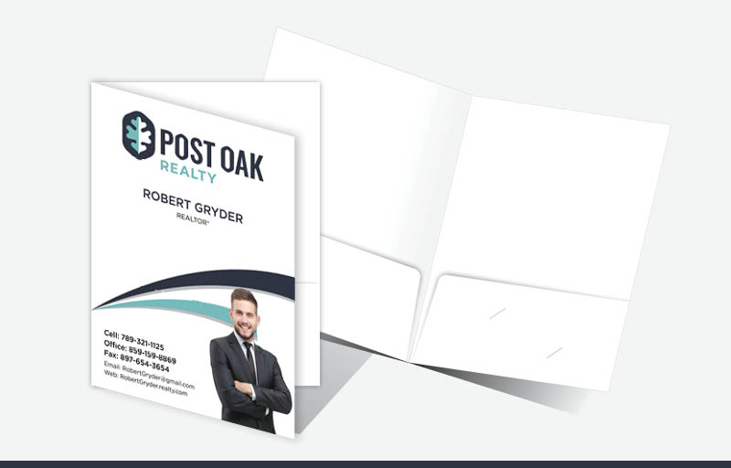 Post Oak Realty Econo Presentation Folders - custom folders | BestPrintBuy.com