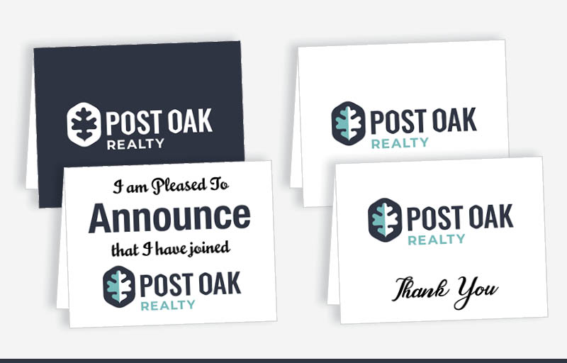 Post Oak Realty Real Estate Blank Folded Note Cards -  stationery | BestPrintBuy.com