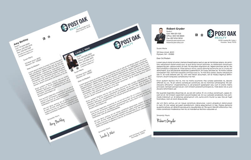 Post Oak Realty Real Estate Letterheads - Custom Letterhead Stationery for Realtors | BestPrintBuy.com