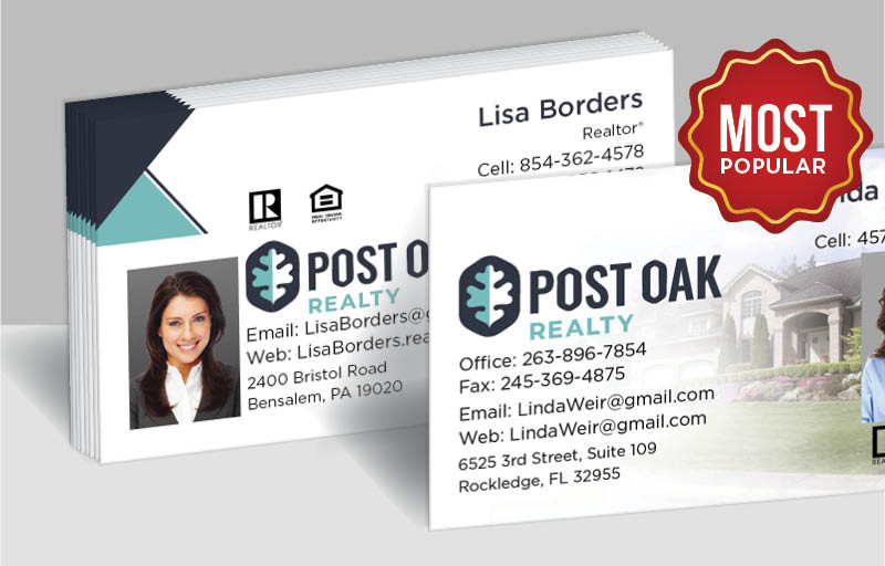 Post Oak Realty Real Estate Standard Business Cards - Standard & Rounded Corner Business Cards for Realtors | BestPrintBuy.com