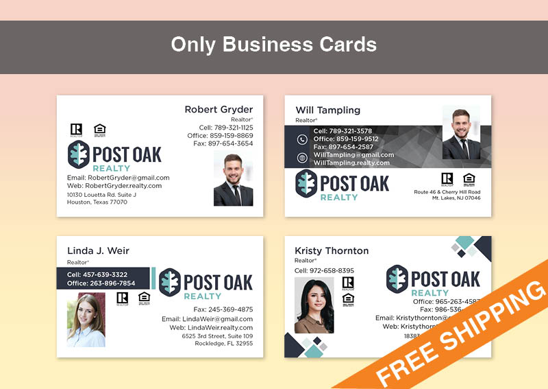 Post Oak Realty Real Estate Gold Agent Package - Post Oak Realty approved vendor personalized business cards, letterhead, envelopes and note cards | BestPrintBuy.com