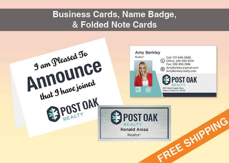 Post Oak Realty Real Estate BC Agent Package - Post Oak Realty approved vendor personalized business cards| BestPrintBuy.com