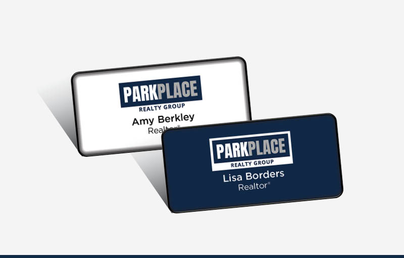 Park Place Realty Group Real Estate Domed Rectangle Name Badge | BestPrintBuy.com