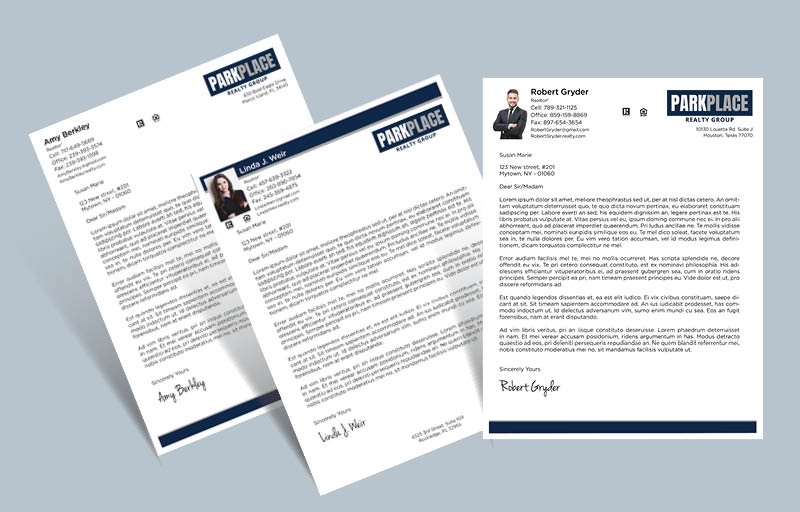 Park Place Realty Group Real Estate Letterheads - Custom Letterhead Stationery for Realtors | BestPrintBuy.com