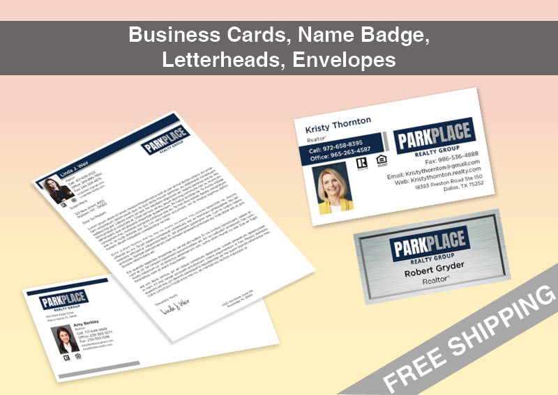 Park Place Realty Group Real Estate Bronze Agent Package - Park Place Realty Group approved vendor personalized business cards, letterhead, envelopes and note cards | BestPrintBuy.com
