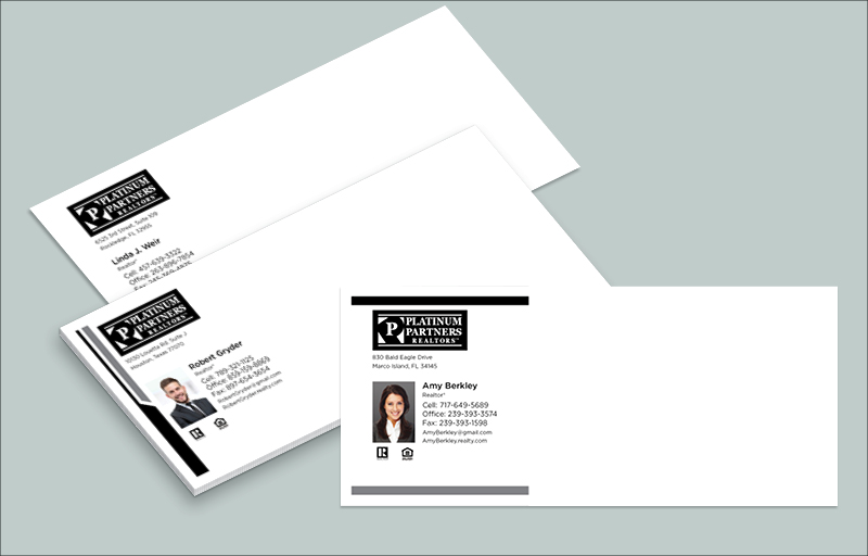 Platinum Partners Realtors Real Estate #10 Envelopes - Custom #10 Envelopes Stationery for Realtors | BestPrintBuy.com