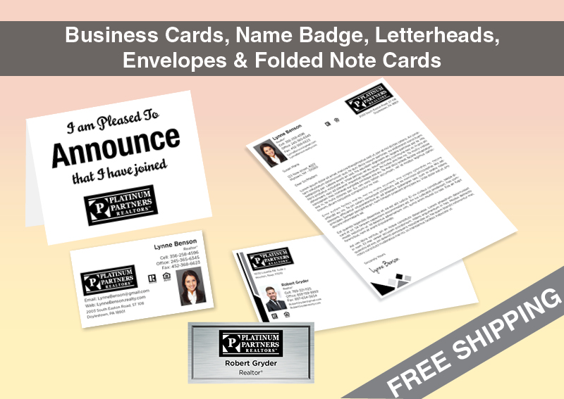 Platinum Partners Realtors Real Estate BC Agent Package - Platinum Partners Realtors approved vendor personalized business cards| BestPrintBuy.com