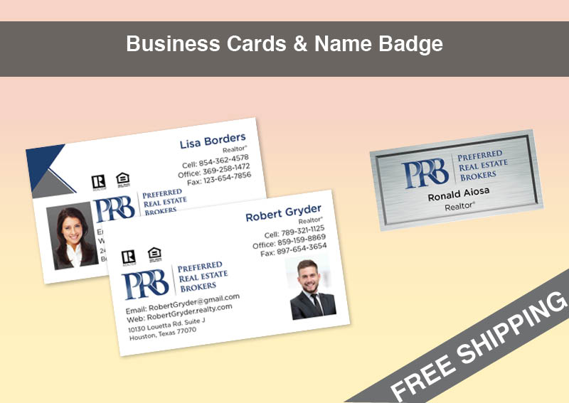 Preferred Real Estate Brokers Real Estate Silver Agent Package - Preferred Real Estate Brokers approved vendor personalized business cards, letterhead, envelopes and note cards | BestPrintBuy.com