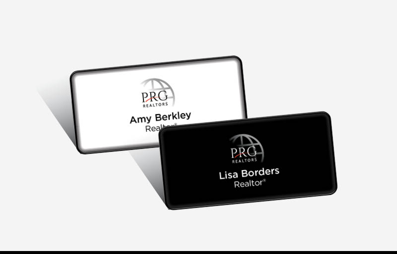 PRG Realtors Real Estate Domed Rectangle Name Badge | BestPrintBuy.com